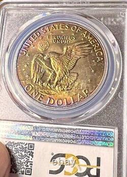 Eisenhower Dollar 1973-D PCGS MS65 Lustrous Rose-Gold Toning