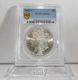 GOLD SHIELD / SEMI-PL! 1881-S Morgan Silver Dollar, PCGS MS-64