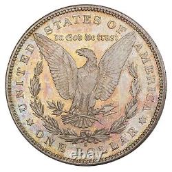 Rainbow Toned Dual-Sided 1881-S $1 Morgan Silver Dollar MS64. PCGS Gold Shield