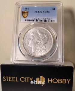 Rare? 1901 Morgan Dollar PCGS AU53 Silver $1 Gold Shield HIT LIST 40 VAM 7