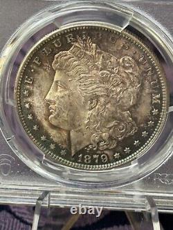 Toned 1879-S $1 Morgan Silver Dollar MS63. PCGS Gold Shield